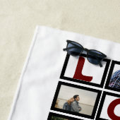 カスタムラブハッピーバレンタインデー8フォトコラージュ ビーチタオル (インサイチュ)