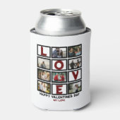 カスタムラブハッピーバレンタインデー8フォトコラージュ 缶クーラー (缶正面)