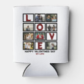 カスタムラブハッピーバレンタインデー8フォトコラージュ 缶クーラー (正面)