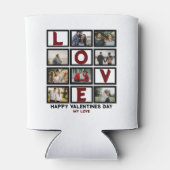 カスタムラブハッピーバレンタインデー8フォトコラージュ 缶クーラー (裏面)