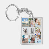 カスタムラブハッピーファミリーインスタグラムフォトコラージュ キーホルダー (正面左)