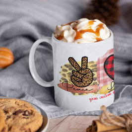 カスタムラブピースコルギバレンタインズデイドッグ コーヒーマグカップ