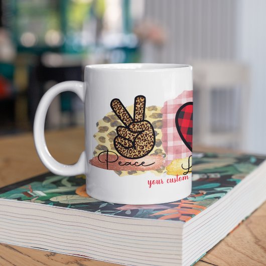 カスタムラブピースマルチーズバレンタインズデイドッグ コーヒーマグカップ