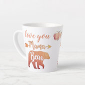 カスタムラブユーマママベアハッピーマザーデイラテ カフェラテマグ (左アングル)
