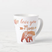 カスタムラブユーマママベアハッピーマザーデイラテ カフェラテマグ (右アングル)