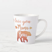 カスタムラブユーマママベアハッピーマザーデイラテ カフェラテマグ (右)