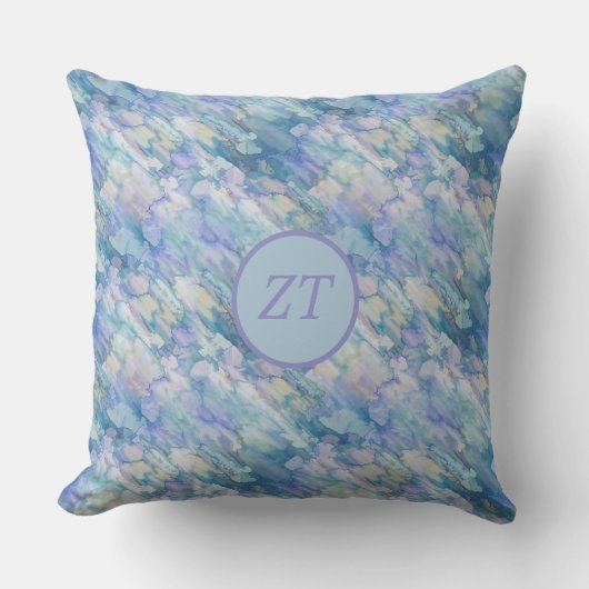 カスタムラブリーパステルブルー&パープル クッション (正面)