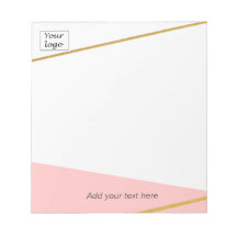 カスタムラブリーピンクとシックな金ゴールドラインメモ帳