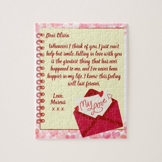 カスタムラブレターバレンタインジグソーパズル ジグソーパズル (縦)