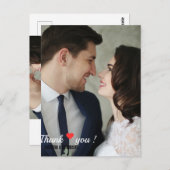 カスタムラブ ハート ウェディングフォト ポストカード (正面/裏面)