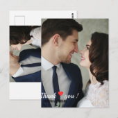 カスタムラブ ハート ウェディング フォト ポストカード (正面/裏面)