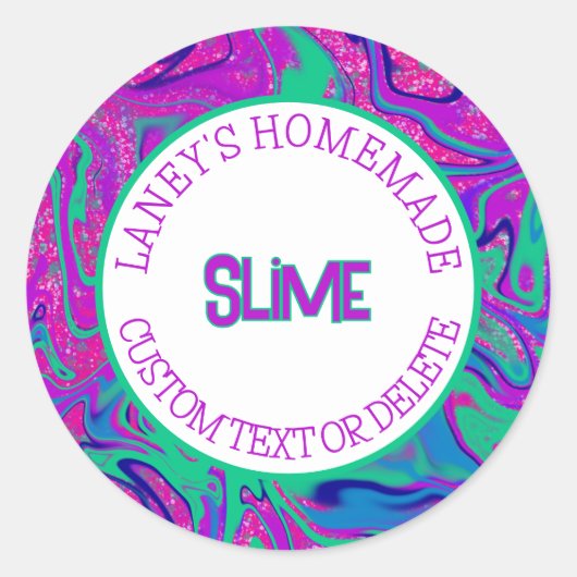 カスタムラベルカラフルスワールスライム製品ラベル ラウンドシール (正面)