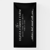 カスタムラベルラインバナー付きファミリーファーム名 横断幕 (縦)