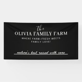 カスタムラベルラインバナー付きファミリーファーム名 横断幕