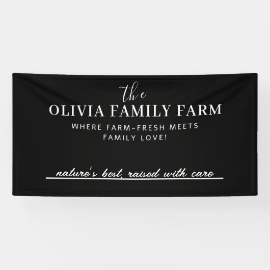 カスタムラベルラインバナー付きファミリーファーム名 横断幕 (横)