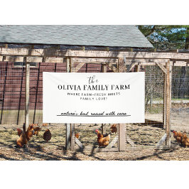 カスタムラベルラインバナー付きファミリーファーム名 横断幕