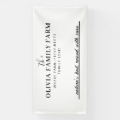 カスタムラベルラインバナー付きファミリーファーム名 横断幕 (縦)