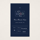 カスタムラベルロゴ衣料品価格ネイビーブルー (正面)