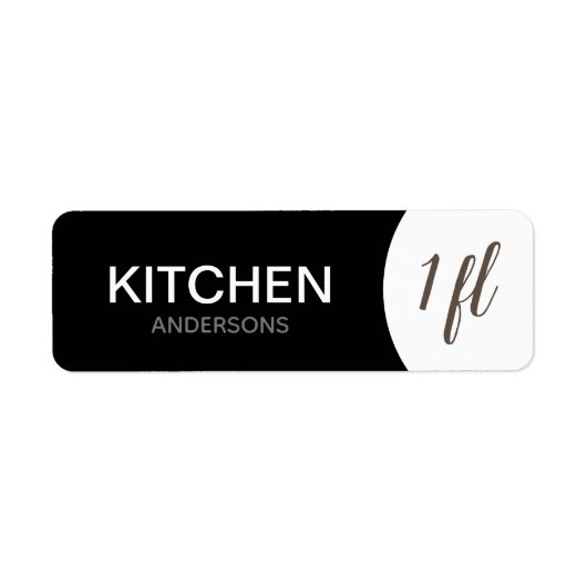 カスタムラベル移動 – ブラックキッチン ラベル (正面)
