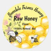 カスタムラベル アイピアリー RAW CLOVER HONEY ラウンドシール (正面)