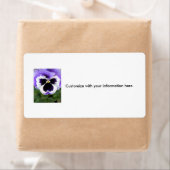 カスタムラベル – ブルーホワイト&パープルパンジー ラベル (インサイチュ)