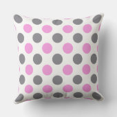 カスタムラベンダーグレー大水玉模様枕 クッション (裏面)