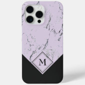 カスタムラベンダーバイオレットピンクの灰色の黒い大理石 Case-Mate iPhoneケース (裏面)