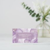 カスタムラベンダーパープルホワイトグリッタープロフェッショナル 名刺 (スタンド正面)