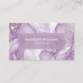 カスタムラベンダーパープルホワイトグリッタープロフェッショナル 名刺 (正面)