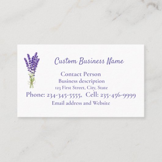 カスタムラベンダーパープルメイブガーデンフラワーブシン 名刺 (正面)