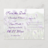 カスタムラベンダーボヘミアン日付はがきを保存 案内ポストカード (裏面)