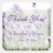 カスタムラベンダーボヘミアン結婚式の引き出物ステッカー スクエアシール (正面)