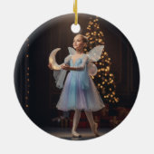 カスタムララバイガールナッツクラッカー写真クリスマス セラミックオーナメント (裏面)