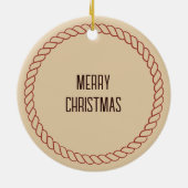 カスタムランチカウボーイブーツ及びロープ付き帽子 セラミックオーナメント (裏面)