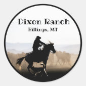 カスタムランチカウボーイホースビッグスカイ ラウンドシール (正面)