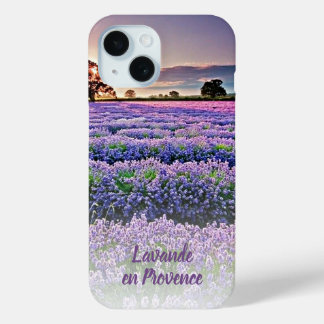 カスタムラヴァンデアンプロヴァンスサンセットフォトアート iPhone 15ケース