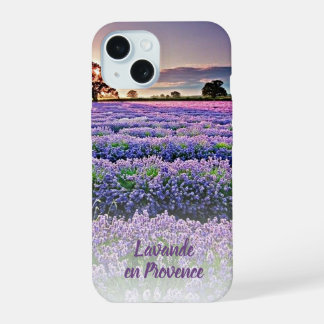 カスタムラヴァンデアンプロヴァンスサンセットフォトアート iPhone 15ケース