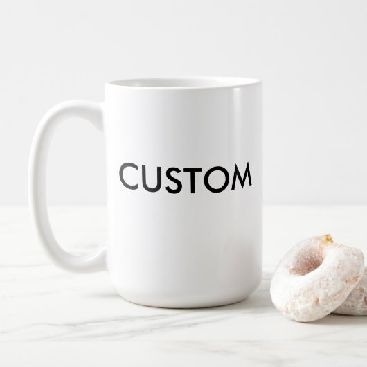 カスタムラージ15ozクラシックホワイトマグ コーヒーマグカップ (ドーナツ)