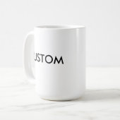カスタムラージ15ozクラシックホワイトマグ コーヒーマグカップ (正面左)