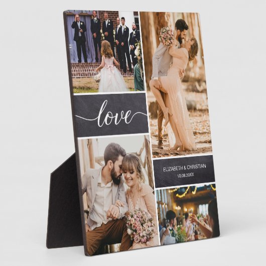 カスタムラ結婚ブの写真コラージュ フォトプラーク (側面)