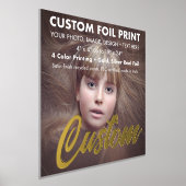カスタムリアルホイル（ゴールドまたはシルバー）プリント 16"×16" 箔ポスター (レイダウン)