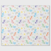 カスタムリトルかわいらしユニコーン包装紙 ラッピングペーパー (フラット)