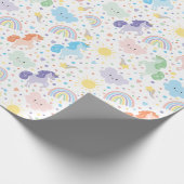 カスタムリトルかわいらしユニコーン包装紙 ラッピングペーパー (角)