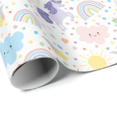 カスタムリトルかわいらしユニコーン包装紙 ラッピングペーパー (ロールコーナー)