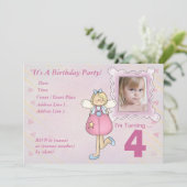 カスタムリトルエンジェルバースデーパーティーの招待 招待状 (スタンド正面)