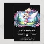 カスタムリトルフェアリー誕生日 招待状 (正面/裏面)