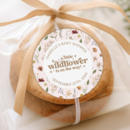 カスタムリトルワイルドフラワーガールベビーシャワーフローラ ラウンドシール