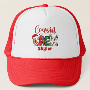 カスタムリトロいとこクルー クリスマスドゥードルTシャツ キャップ