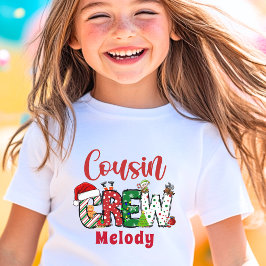 カスタムリトロいとこクルー クリスマスドゥードルTシャツ Tシャツ