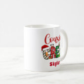 カスタムリトロな従兄弟クリスマス落書き コーヒーマグカップ (正面右)